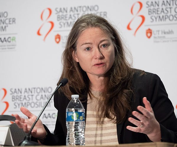 San Antonio, TX - SABCS 2024 San Antonio Breast Cancer Symposium  @ SABCS Kate Lathrop, MD speaks during a Press conference here today, Wednesday December 11, 2024. during the San Antonio Breast Cancer Symposium being held at the Henry B. Gonzalez Convention Center in San Antonio, TX. The symposium features physicians, researchers, patient advocates and healthcare professionals from over 90 countries with the latest research on breast cancer treatment and prevention. Photo by © MedMeetingImages/Todd Buchanan 2024 Technical Questions: todd@medmeetingimages.com