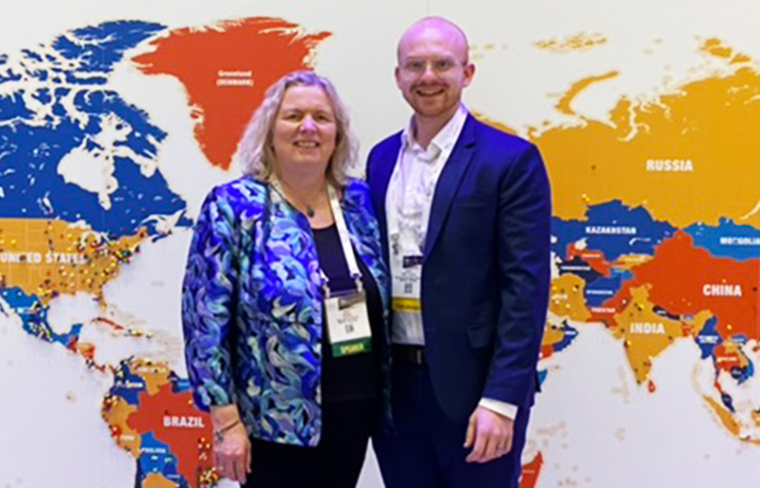 Nadia Harbeck, MD, PhD, and Daniel Kates-Harbeck at the 2023 SABCS